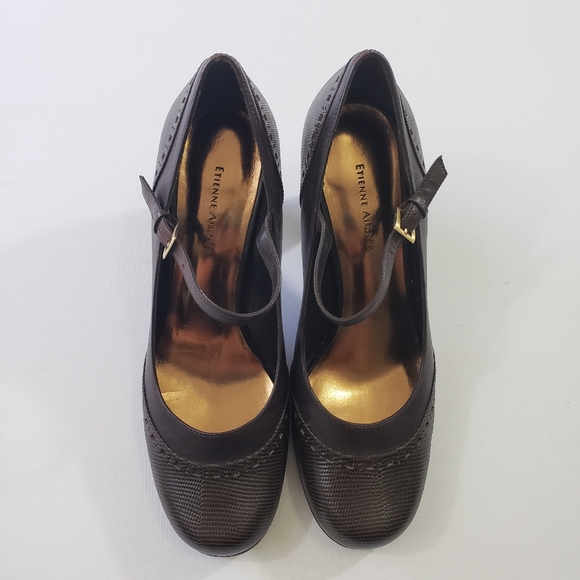 Etienne Aigner 8.5 M Nadine Dark Brown Mary Jane - Picture 2 of 10